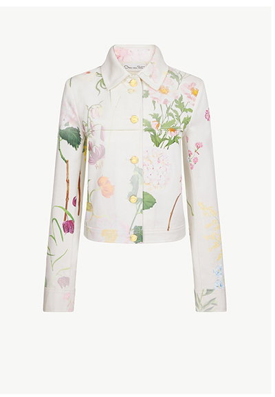 Faded Mixed Botanical Denim Jacket