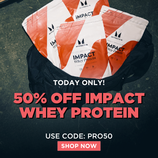 50% off impact whey protein