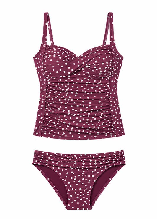 Dolce Dot Twist Halter Tankini Bikini Top