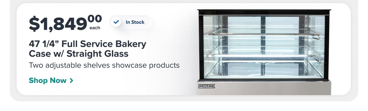 MoTak MCD47-2X 47 1/4" Full Service Bakery Case w/ Straight Glass - (3) Levels, 115v