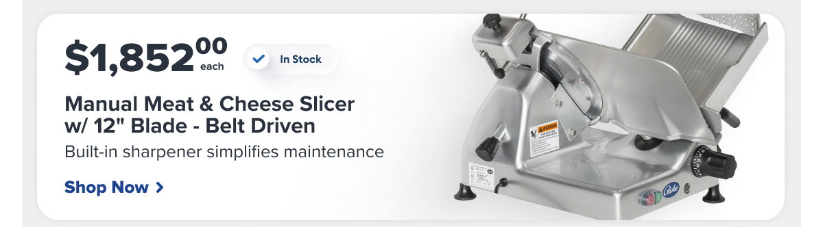 Globe G12 Manual Meat & Cheese Slicer w/ 12" Blade - Belt Driven, 1/2 hp