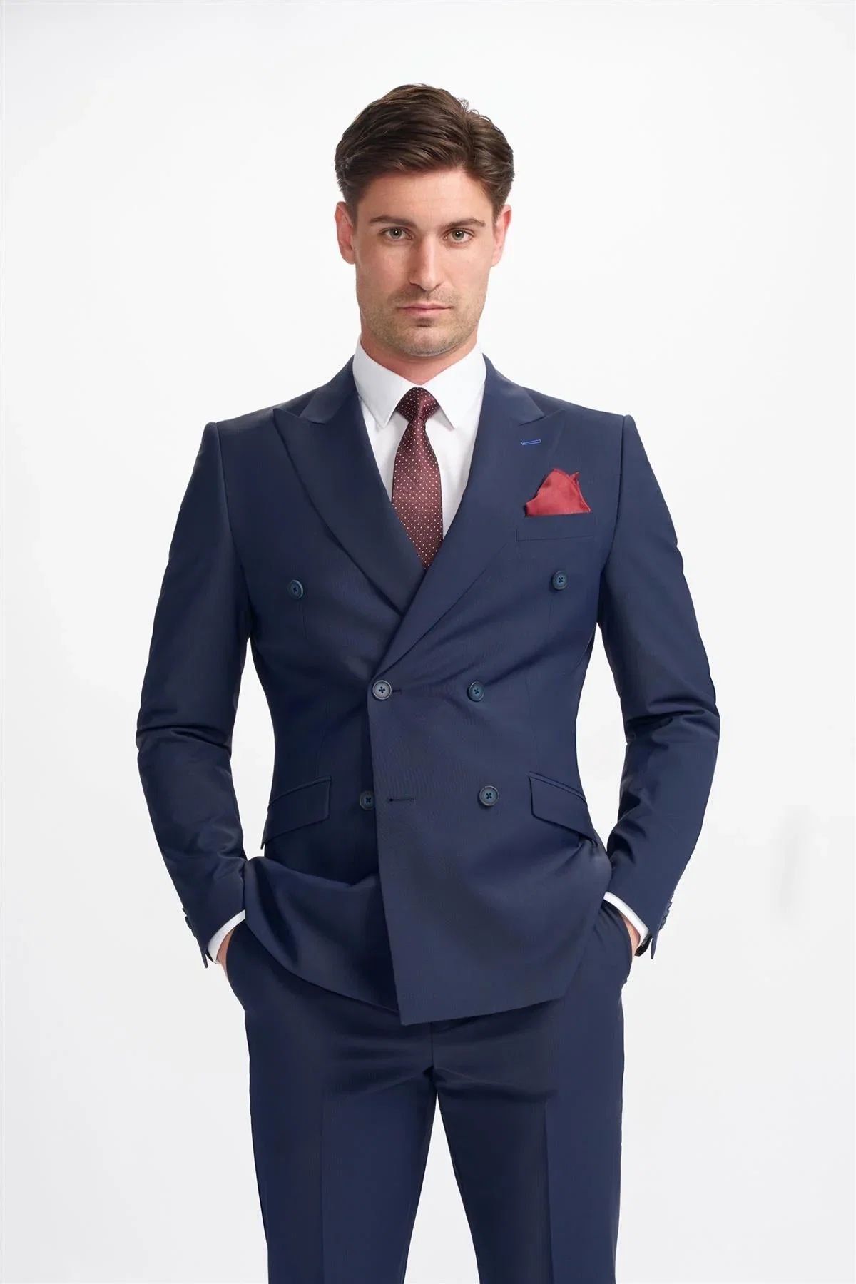 Image of Bond Navy Double Breasted Blazer