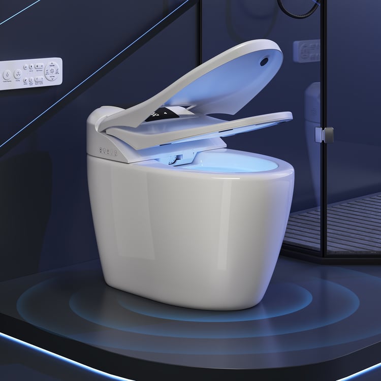 Hynova AX8 Pro Smart Bidet Toilet with UV Sterilization, White, 1.28 GPF