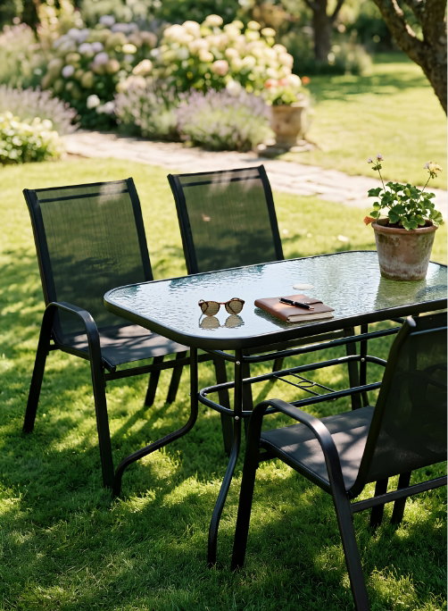 2 piece Sussex Black Garden Armchairs