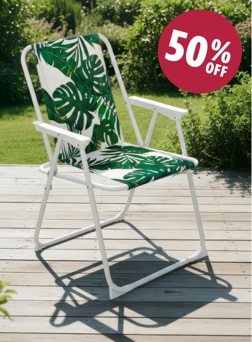 Banana Leaf Folding Metal Beach Chairs - Pack of Two