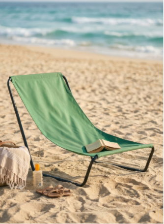 Green Folding Beach Lounger
