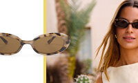 Nissi Slim Oval Sunglasses in Light Tortoiseshell