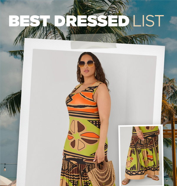 Flounced Abstract Print Maxi Dress