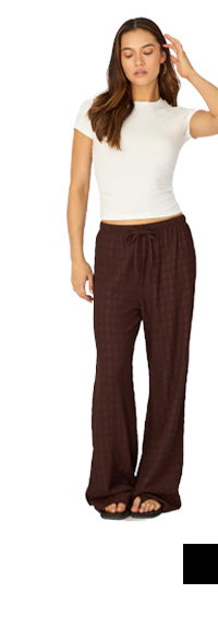 Brown Wide Leg Pant Elasticated Waist
