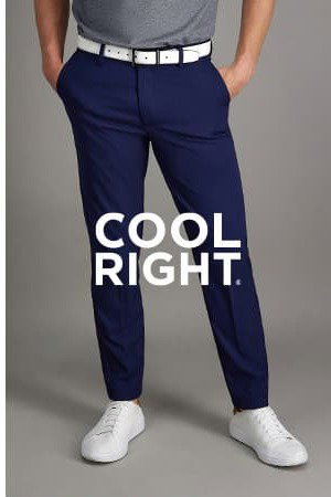 Man poses in Cool Right pants, text says "Cool Right""