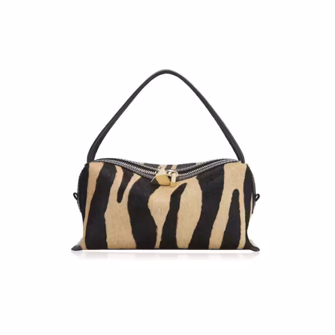Café Zebra Calf Hair Mini Bag