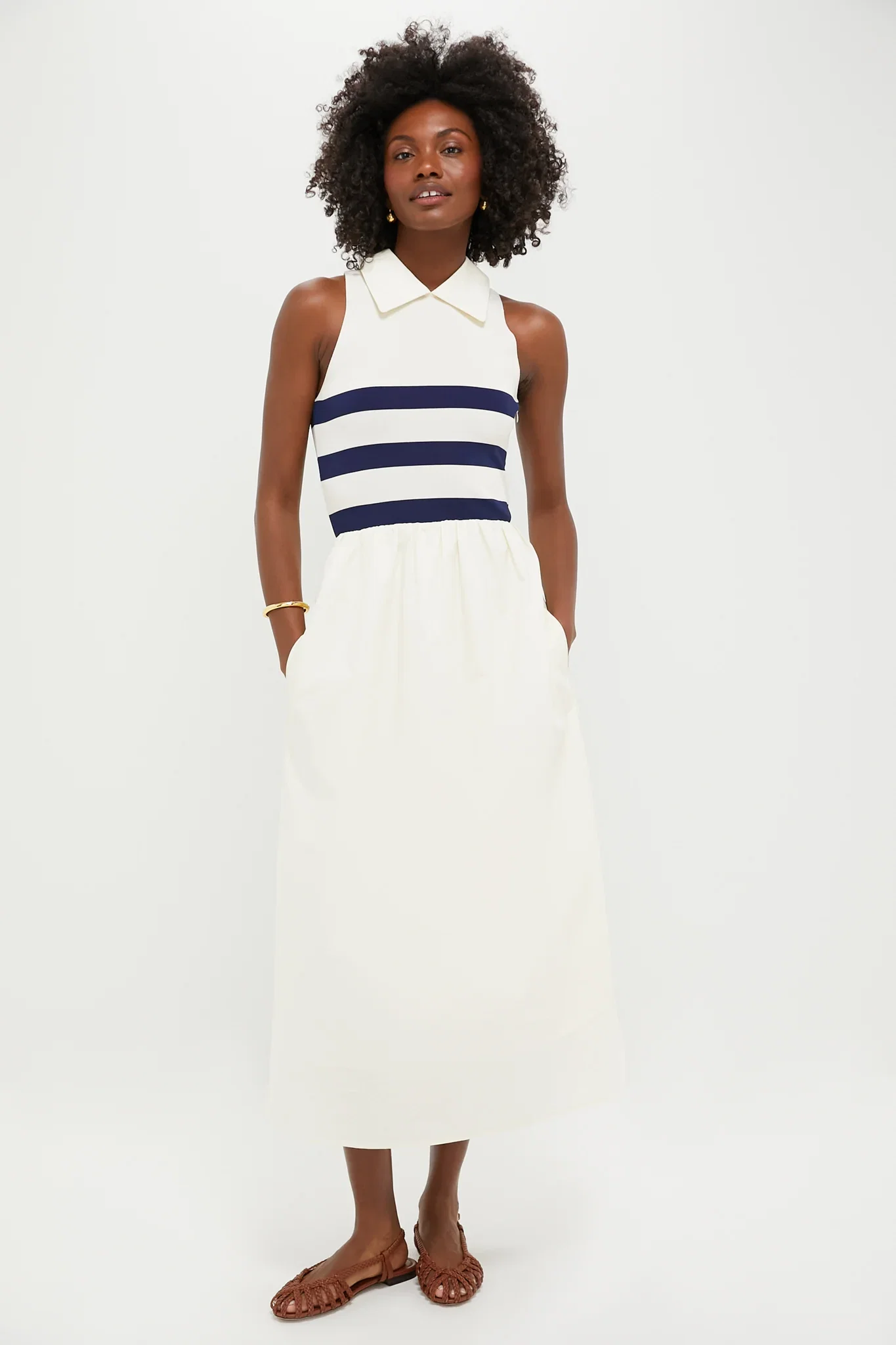 Image of Ivory Stripe Marina Dress