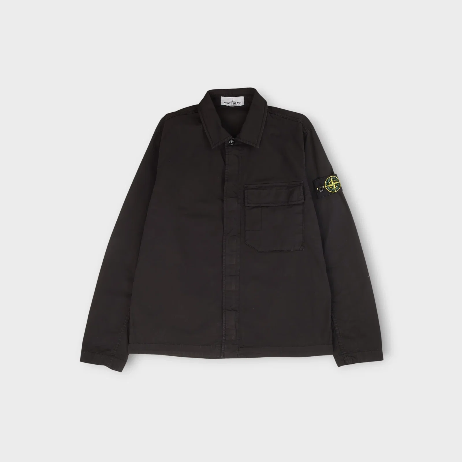 Image of Stone Island Stretch Organic Cotton Twill Overshirt I Sort