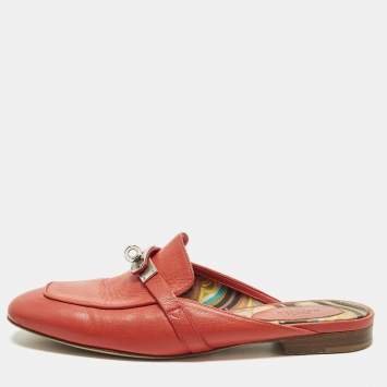 Oz Size 36.5 Red Leather Flat 
