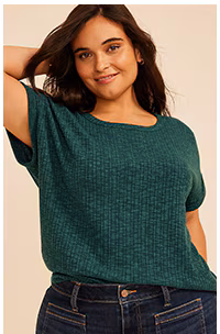 Model wearing maurices clothing.