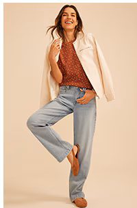 Model wearing maurices clothing.