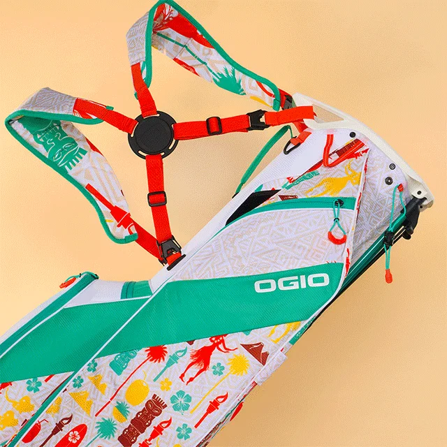 Luau, Poker, and Ham and Egg pattern golf bags