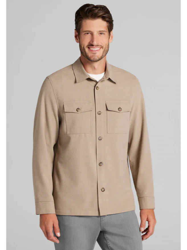 Jos. A. Bank Tailored Fit Tech Flannel Shirt Jacket