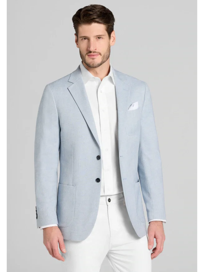 Jos. A. Bank Tailored Comfort Stretch Fit Linen Blend Herringbone Sportcoat