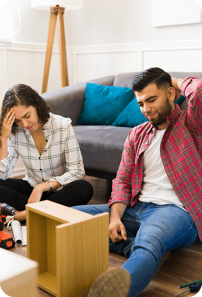 man and women and the couch