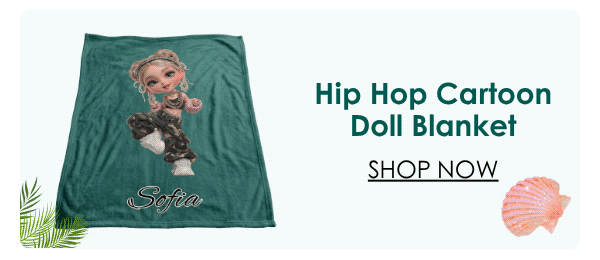 Hip Hop Cartoon Doll Blanket
