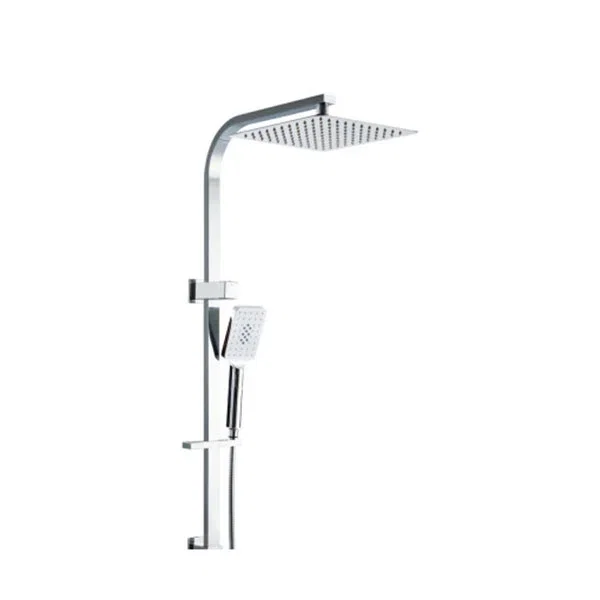 Round Handheld High Pressure Rain Shower Set Wall Chrome