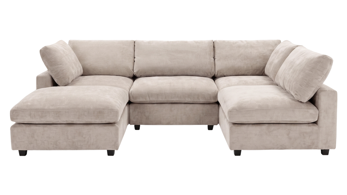 Elaine 5 Seater Modular Chenille Sofa