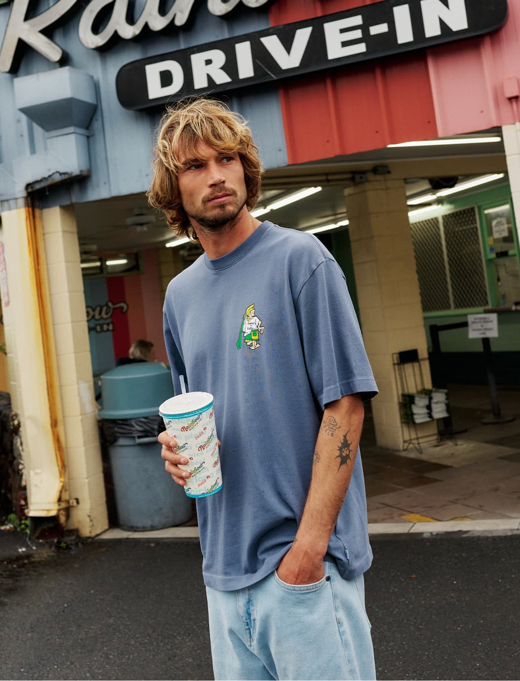 Male model wearing the Walter Box Fit Tee