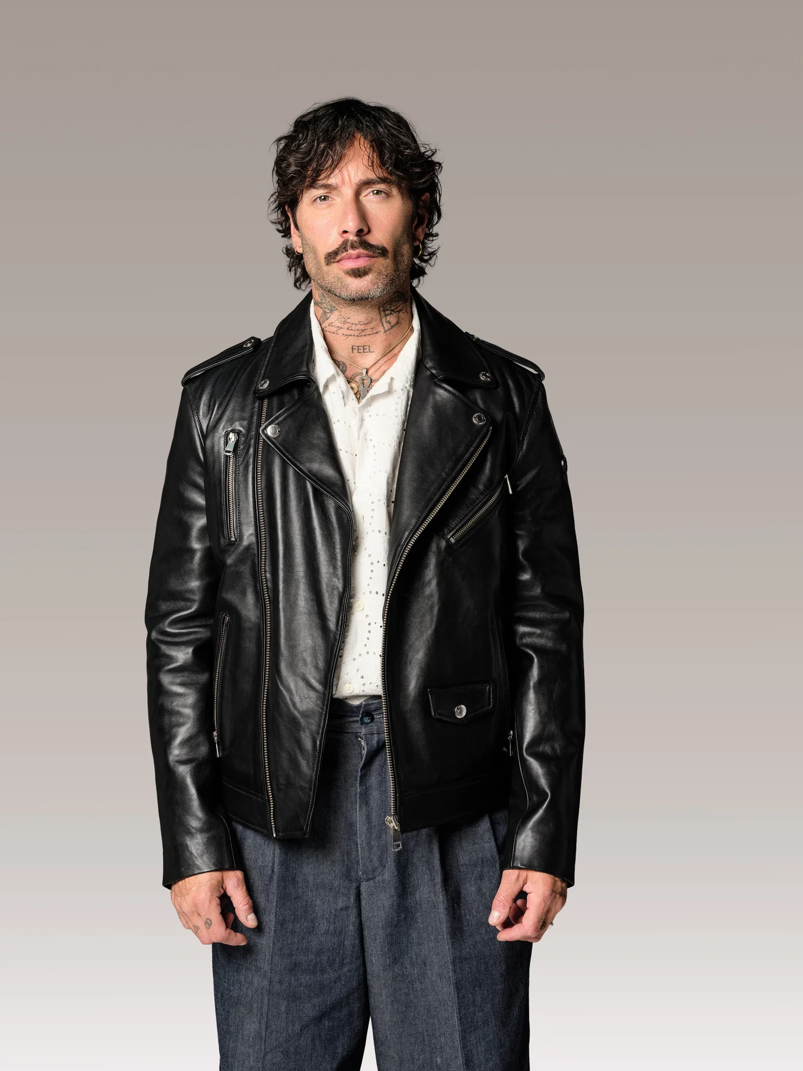 Blouson en cuir noir SPEEDSTER ROAD
