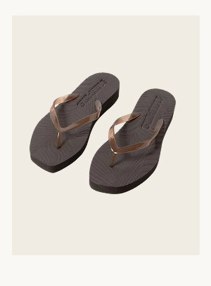 Sleepers Tapered Platform Flip Flops Brown