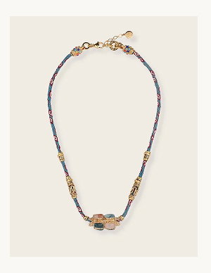 Gas Bijoux Lima Talisman Stone Hand-Woven Cord Necklace