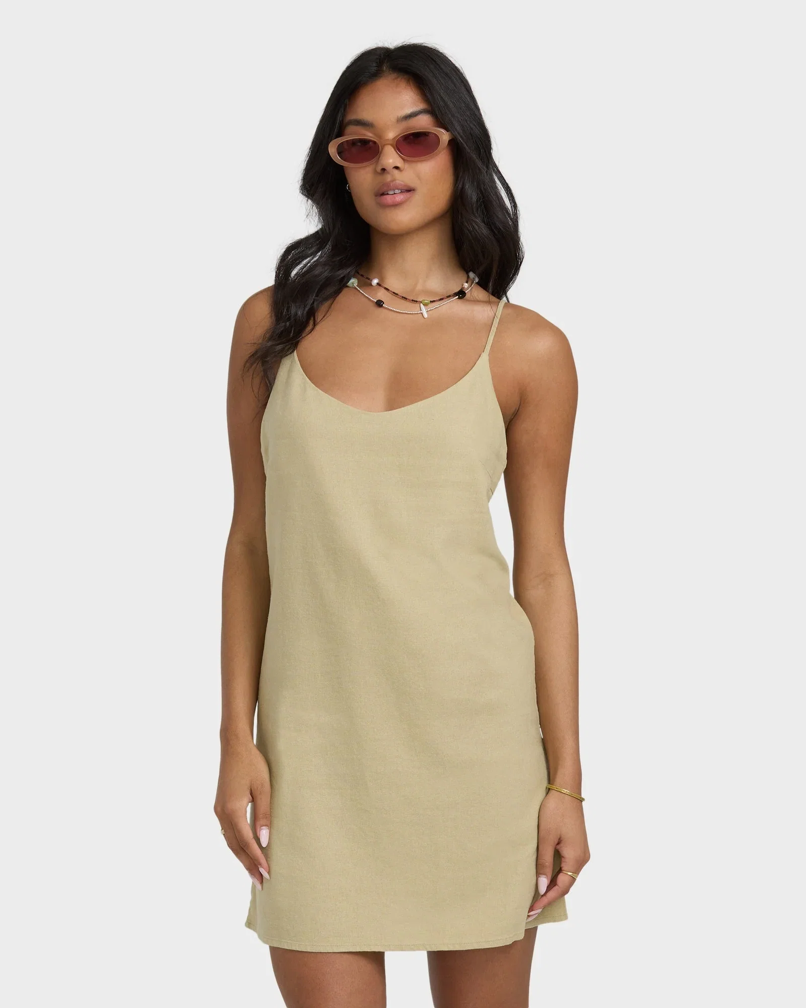 Womens Summer Love Mini Dress - GREEN ASH / XS/6