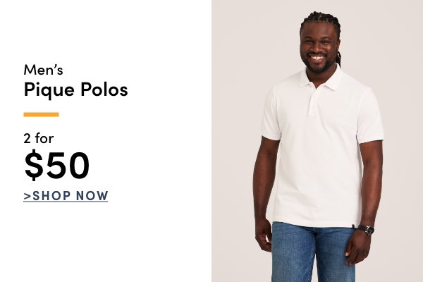 All Regular-Priced Men's Denver Hayes Pique Polos 2 for $50