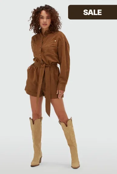 JV-PIENNA oversized playsuit - brown