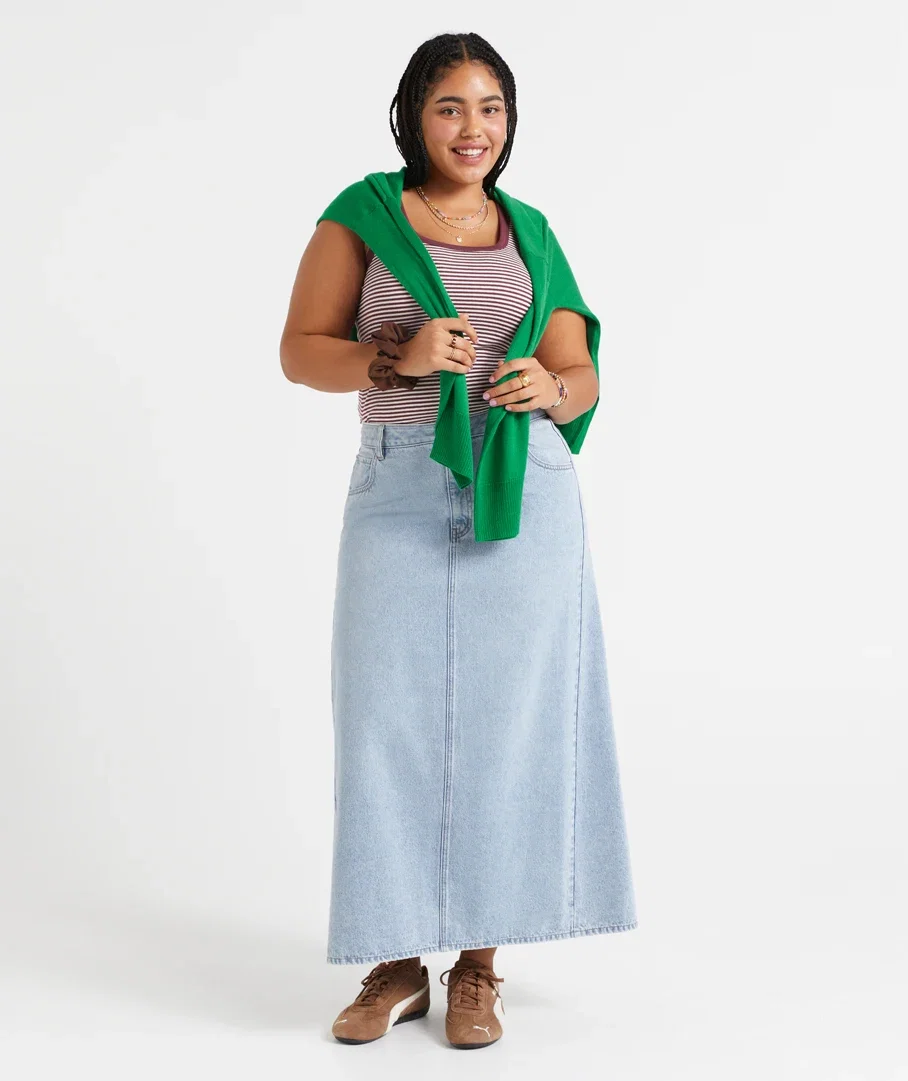 CARLA DENIM MIDI SKIRT
