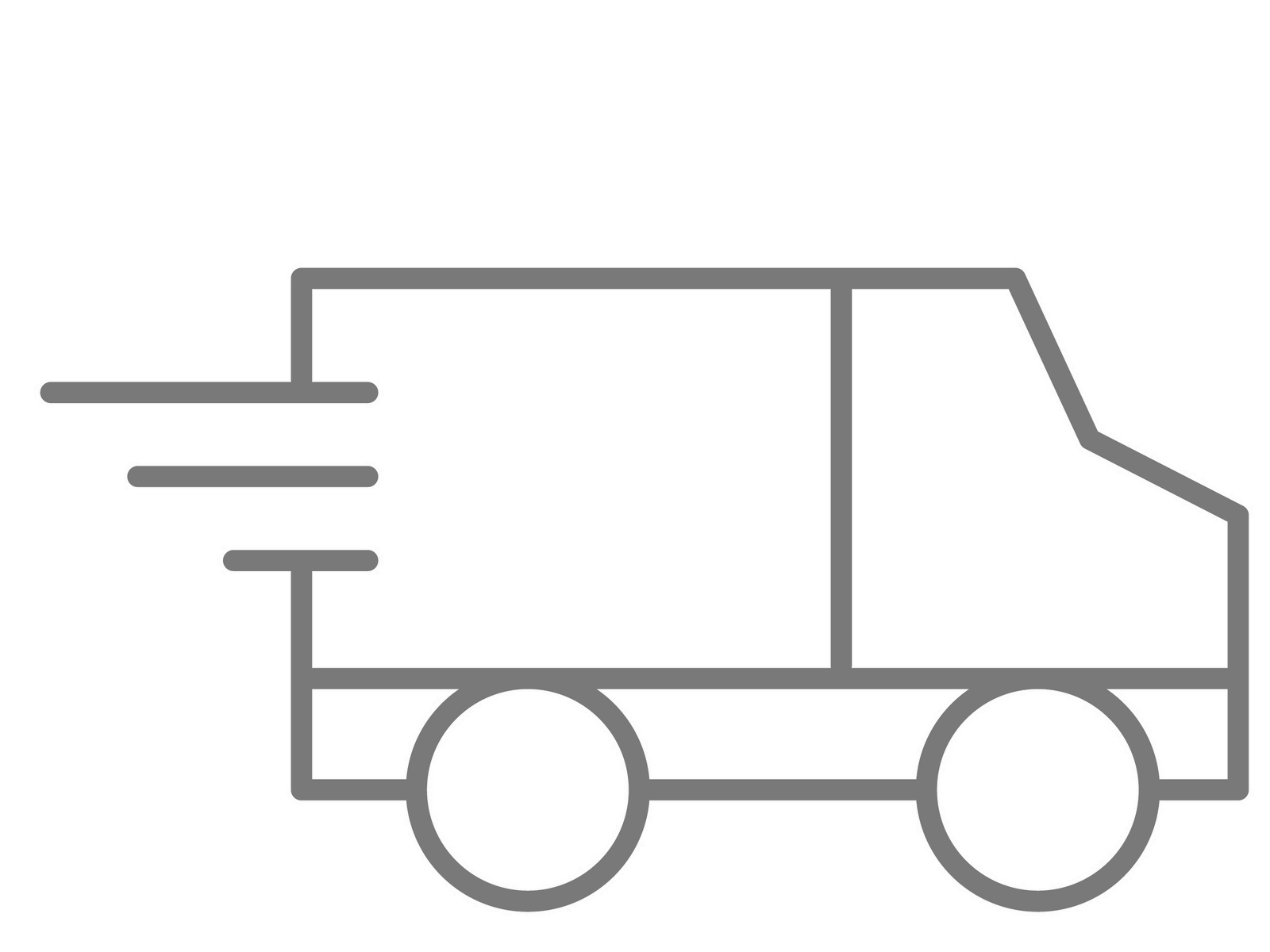 Delivery truck in motion