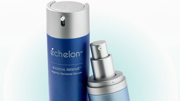 Echelon Skin Science products propped up against a product box
