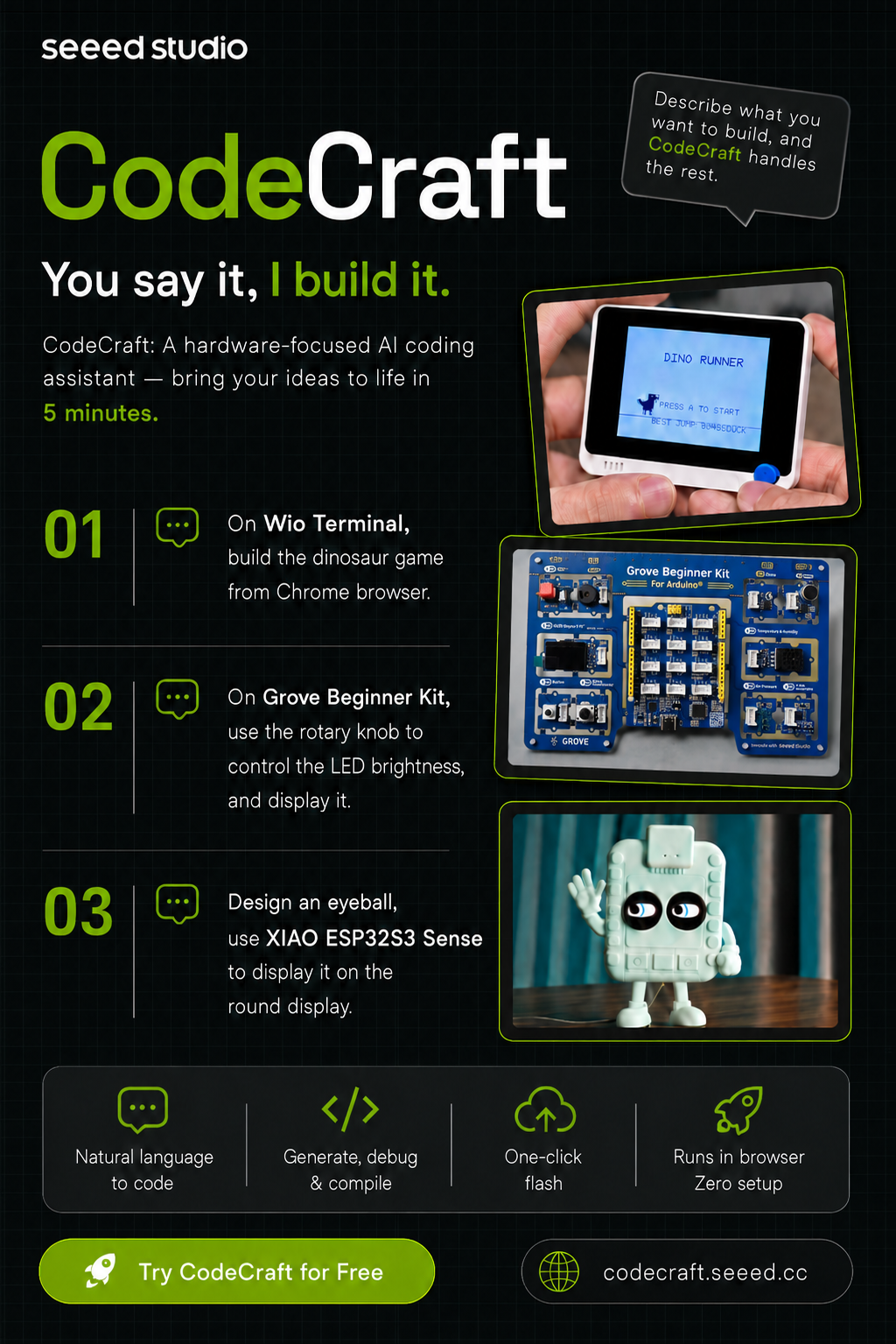 CodeCraft Turn your words into working hardware