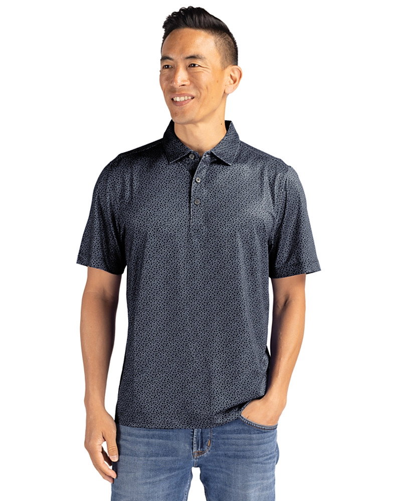 Image of Cutter & Buck Pike Recycled Pebble Print Mens Polo