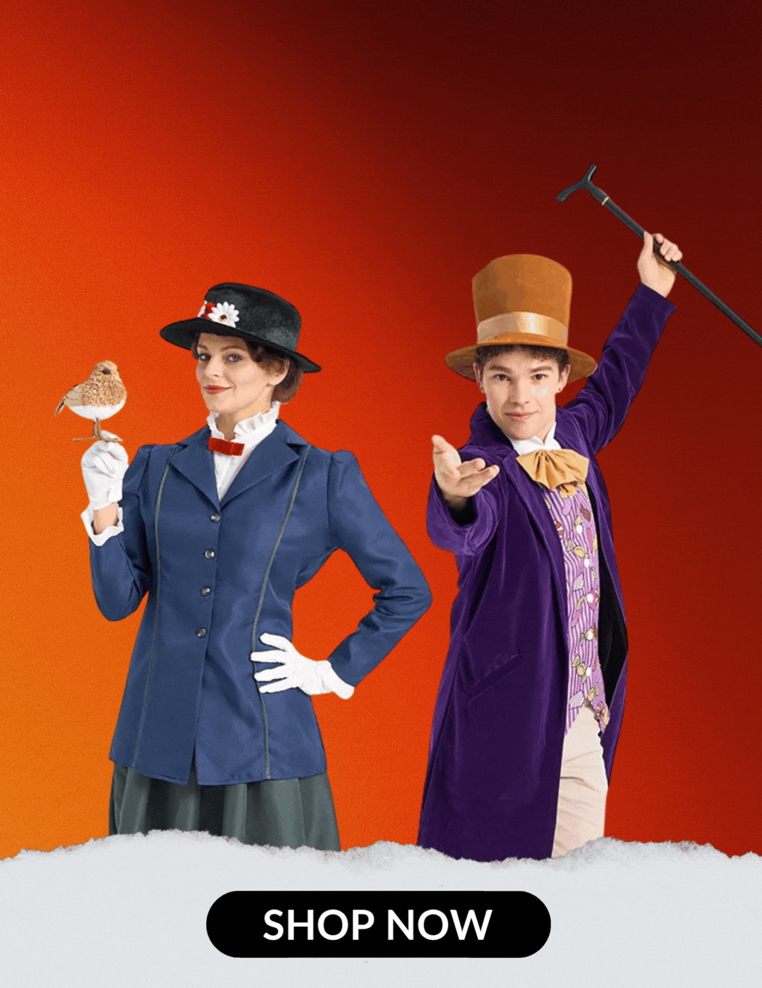 New CostumeBox Exclusive Costumes. The Musical Nanny and Chocolate Factory Owner. Click to shop.