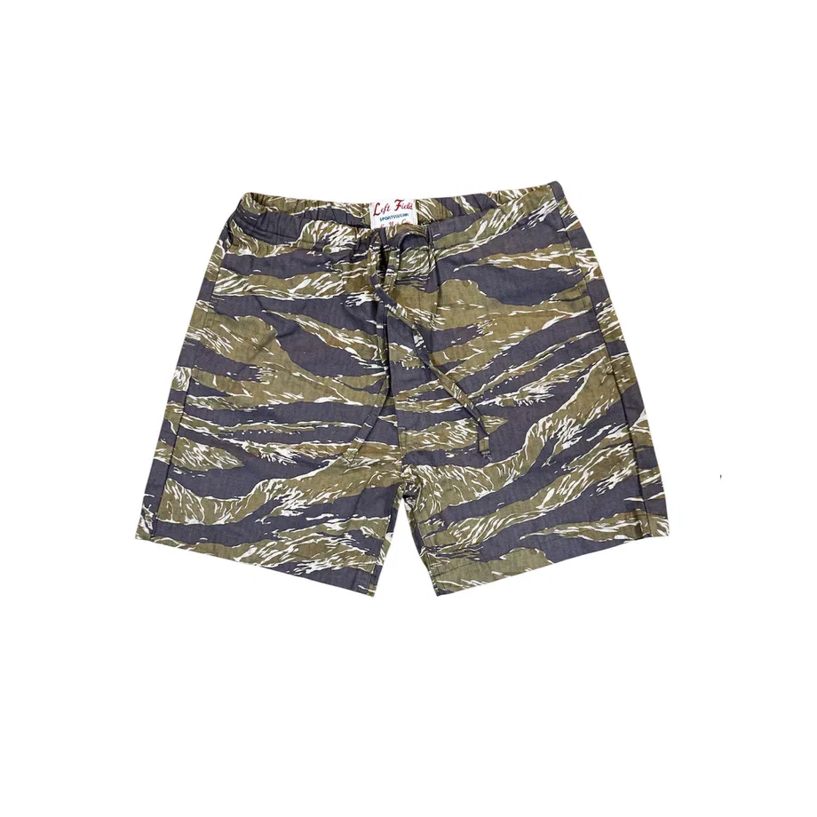 Japanese Dark Purple Tiger Stripe/ Leopard print drawstring shorts