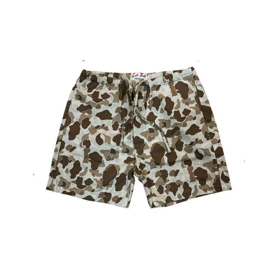 Japanese "Frogskin" Double sided Light Tan Camo drawstring shorts
