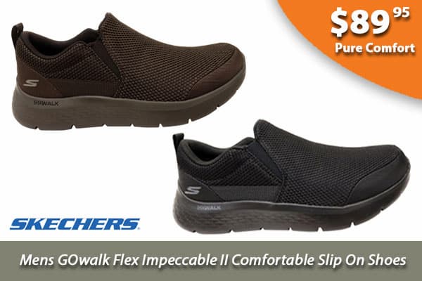 Skechers Mens GOwalk Flex Impeccable II Comfortable Slip On Shoes