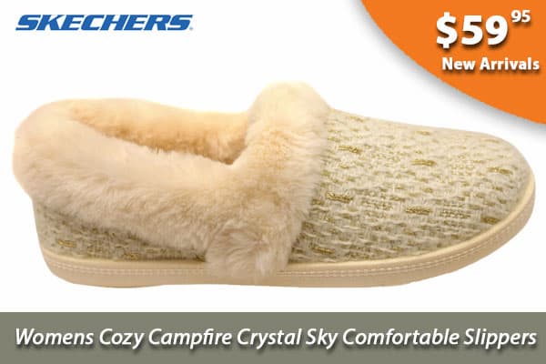 Skechers Womens Cozy Campfire Crystal Sky Comfortable Slippers