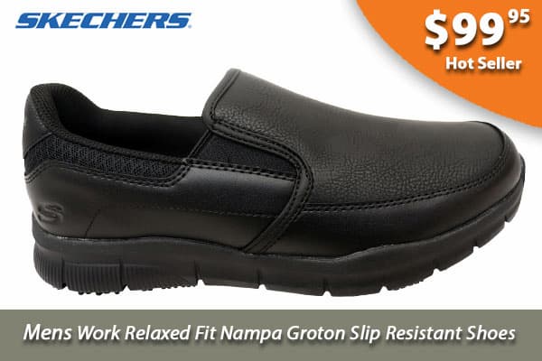 Skechers Mens Work Relaxed Fit Nampa Groton Slip Resistant Shoes