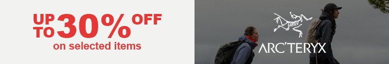 Arcteryx up to 30 % off on selected items