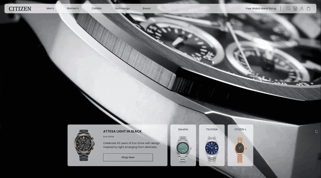 Citizen site homepage animation