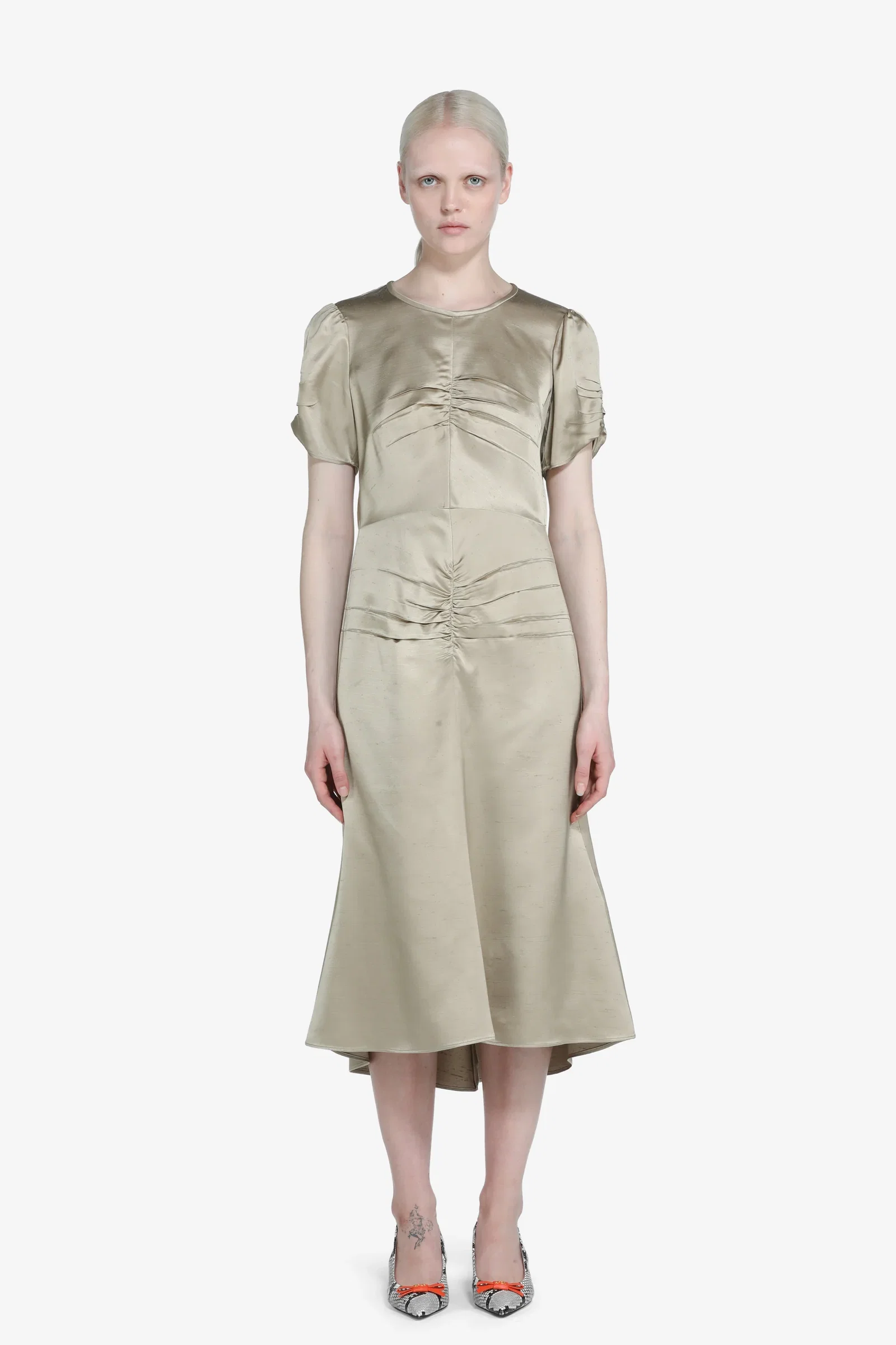 Image of Longuette shantung dress