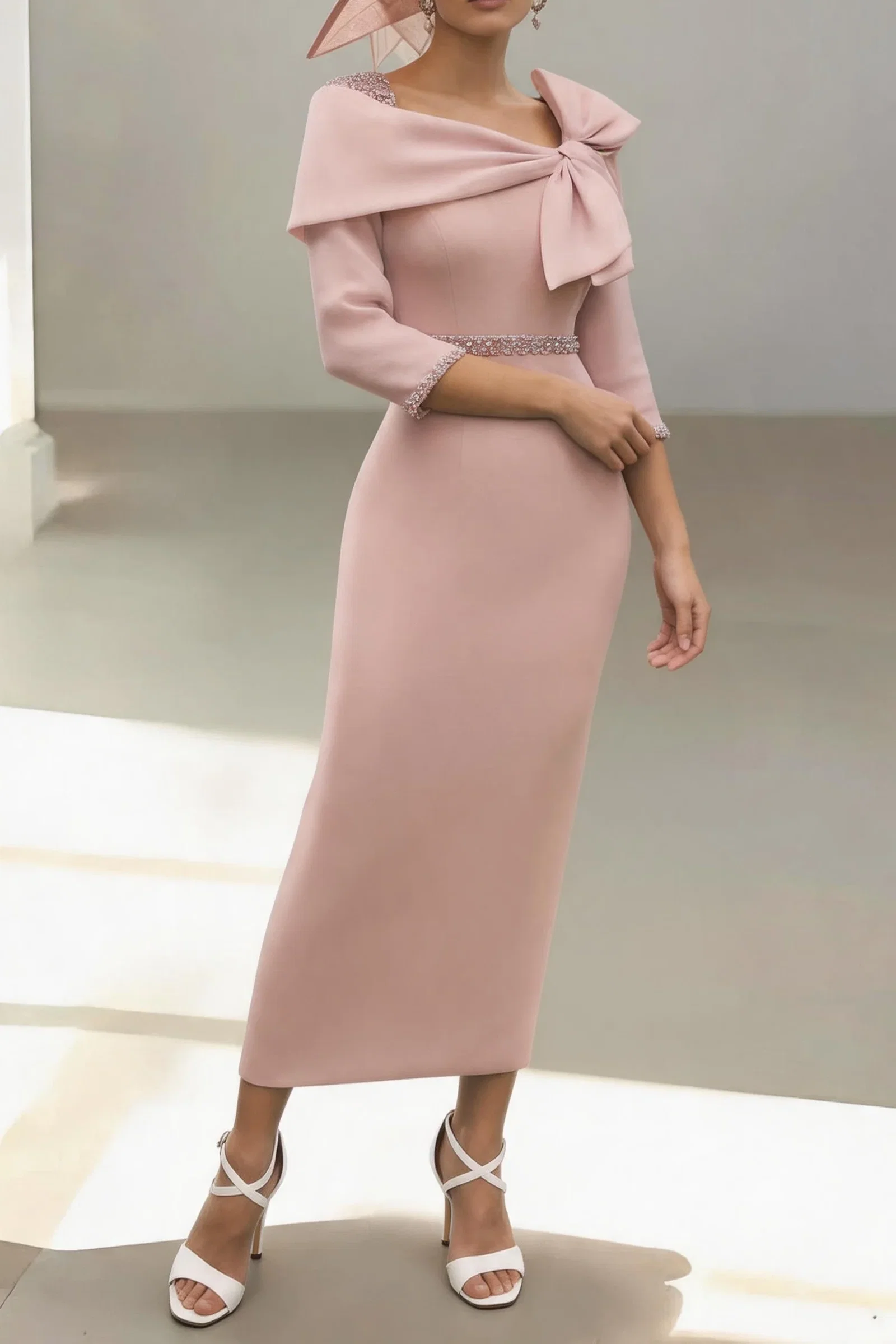 Image of Sheath-Column Ankle Length Satin Mother of the Bride Dress CM0460