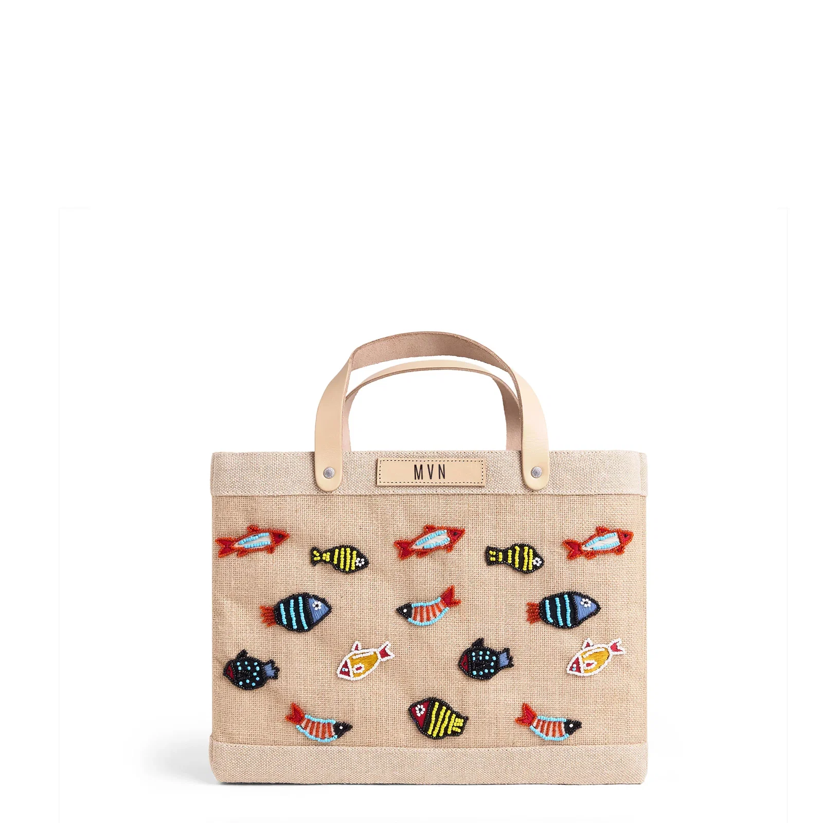 Image of Petite Market Bag in Natural with Fish Tank Bead | Ships August 15